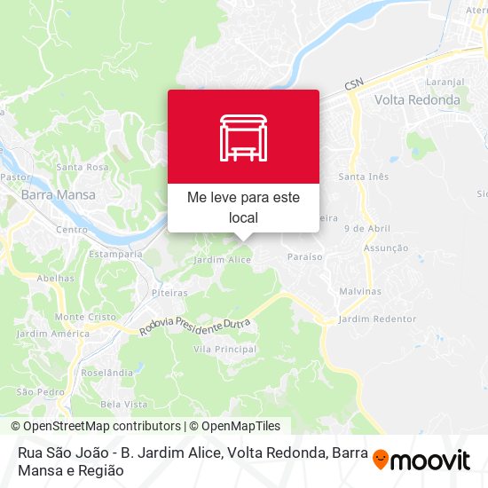 Rua São João - B. Jardim Alice mapa