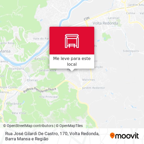 Rua José Gilardi De Castro, 170 mapa