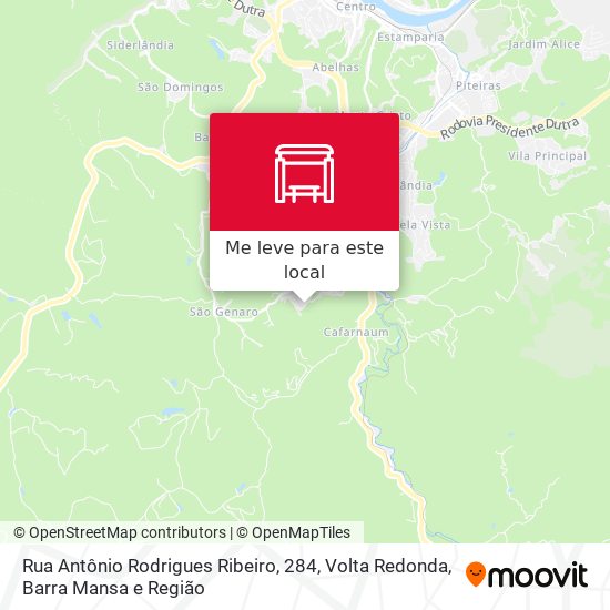 Rua Antônio Rodrigues Ribeiro, 284 mapa