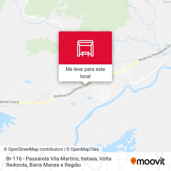 Br-116 - Passarela Vila Martins, Itatiaia mapa