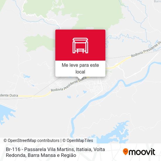 Br-116 - Passarela Vila Martins, Itatiaia mapa