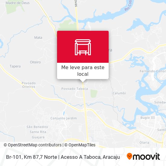 Br-101, Km 87,7 Norte | Acesso A Taboca mapa