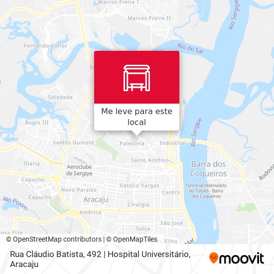 Rua Cláudio Batista, 492 | Hospital Universitário mapa
