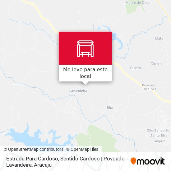 Estrada Para Cardoso, Sentido Cardoso | Povoado Lavandeira mapa