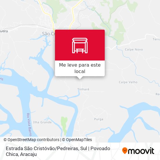 Estrada São Cristóvão / Pedreiras, Sul | Povoado Chica mapa