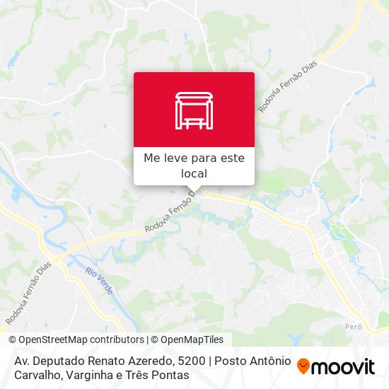 Av. Deputado Renato Azeredo, 5200 | Posto Antônio Carvalho mapa