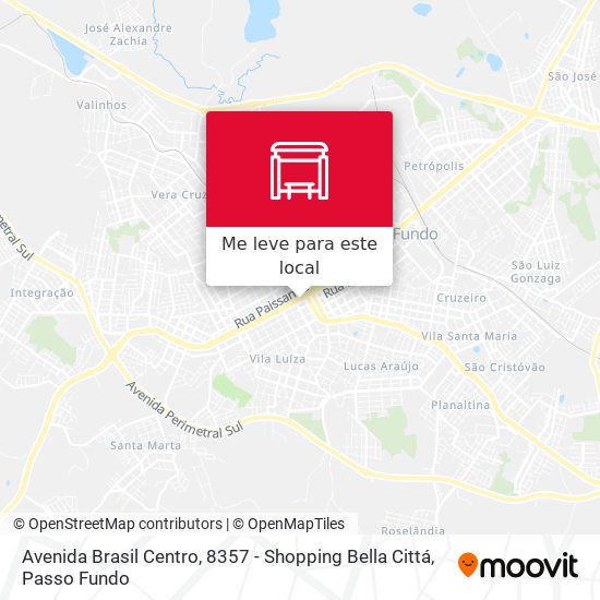 Avenida Brasil Centro, 8357 - Shopping Bella Cittá mapa