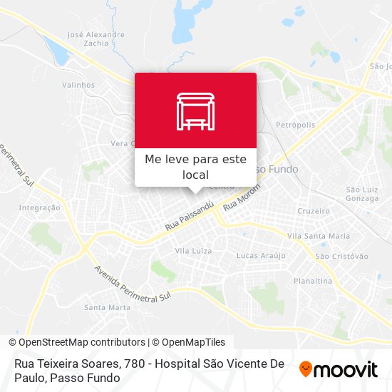 Rua Teixeira Soares, 780 - Hospital São Vicente De Paulo mapa