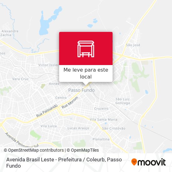 Avenida Brasil Leste - Prefeitura / Coleurb mapa