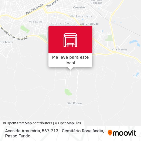 Avenida Araucária, 567-713 - Cemitério Roselândia mapa