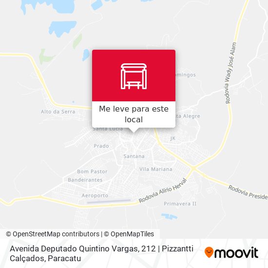 Avenida Deputado Quintino Vargas, 212 | Pizzantti Calçados mapa