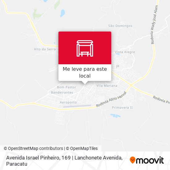 Avenida Israel Pinheiro, 169 | Lanchonete Avenida mapa