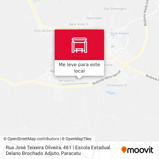 Rua José Teixeira Oliveira, 461 | Escola Estadual Delano Brochado Adjuto mapa
