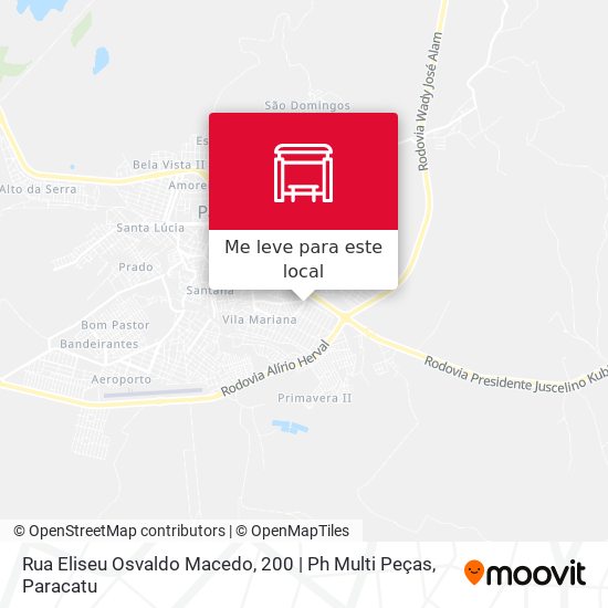 Rua Eliseu Osvaldo Macedo, 200 | Ph Multi Peças mapa