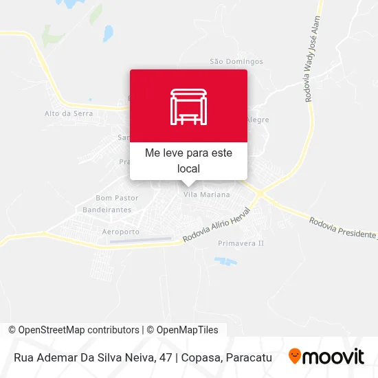 Rua Ademar Da Silva Neiva, 47 | Copasa mapa