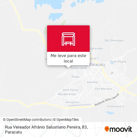 Rua Vereador Afrânio Salustiano Pereira, 83 mapa