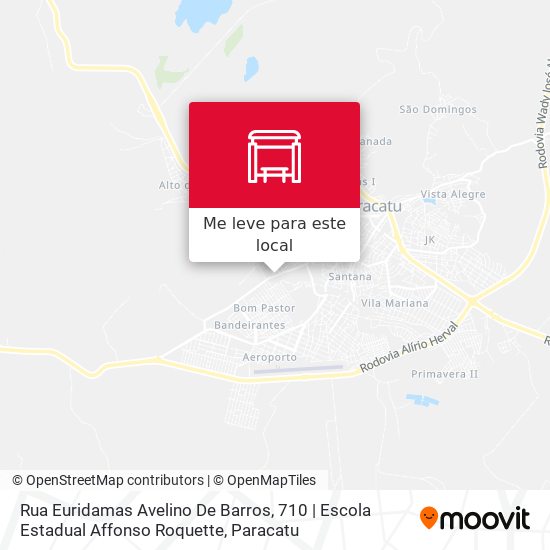 Rua Euridamas Avelino De Barros, 710 | Escola Estadual Affonso Roquette mapa