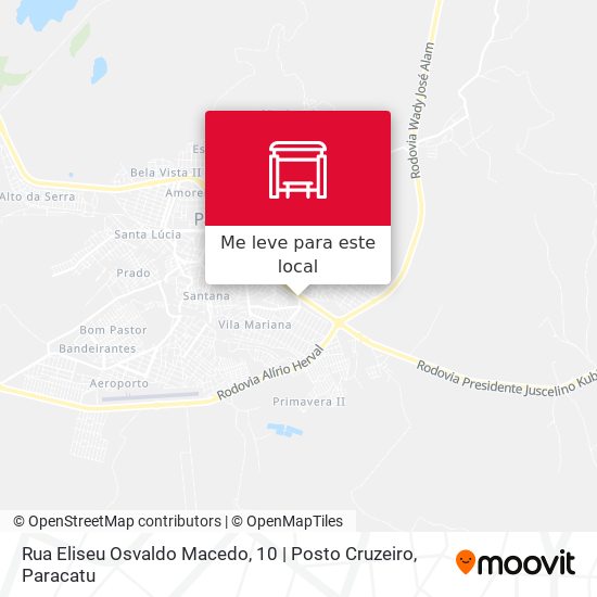 Rua Eliseu Osvaldo Macedo, 10 | Posto Cruzeiro mapa