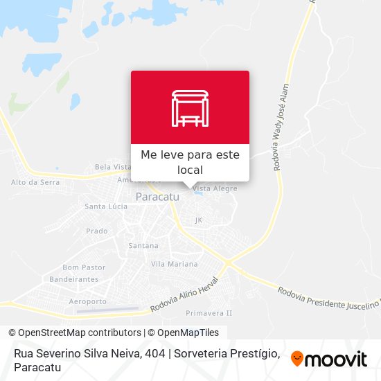 Rua Severino Silva Neiva, 404 | Sorveteria Prestígio mapa