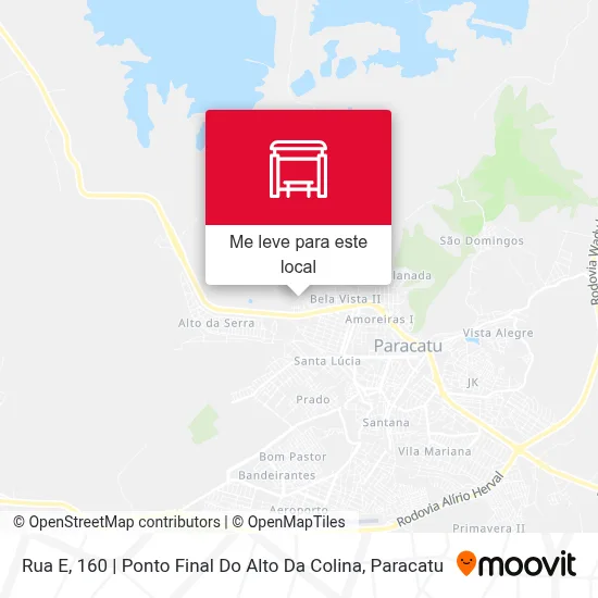 Rua E, 160 | Ponto Final Do Alto Da Colina mapa