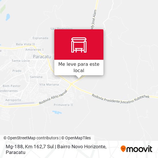 Mg-188, Km 162,7 Sul | Bairro Novo Horizonte mapa