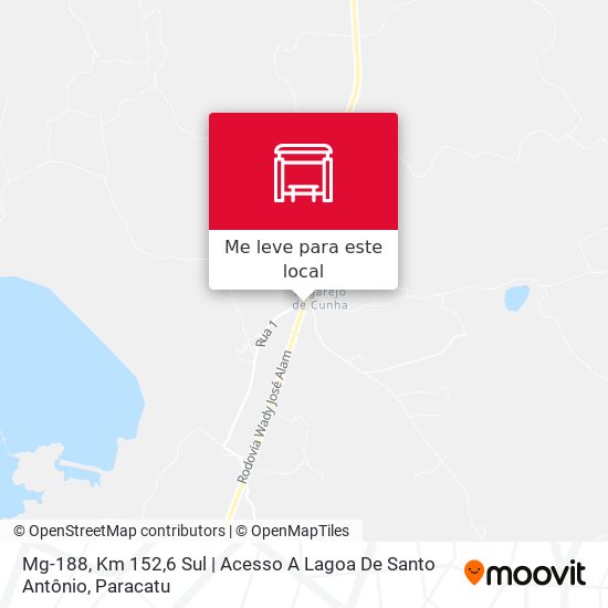 Mg-188, Km 152,6 Sul | Acesso A Lagoa De Santo Antônio mapa