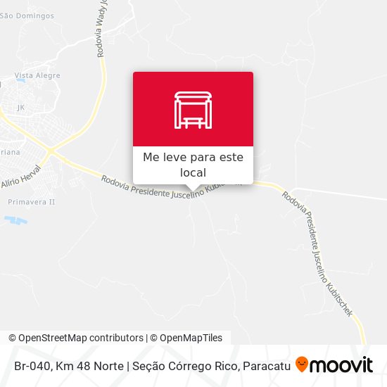Br-040, Km 48 Norte | Seção Córrego Rico mapa
