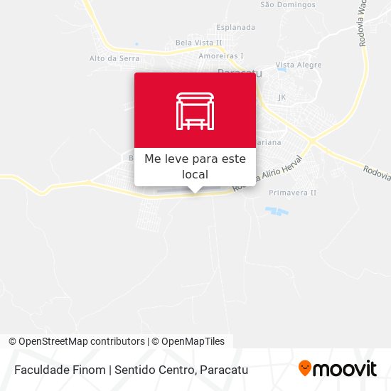 Faculdade Finom | Sentido Centro mapa