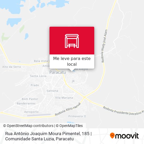 Rua Antônio Joaquim Moura Pimentel, 185 | Comunidade Santa Luzia mapa