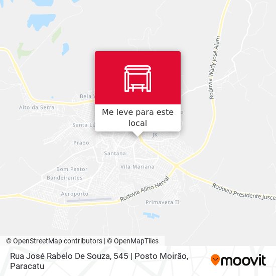 Rua José Rabelo De Souza, 545 | Posto Moirão mapa
