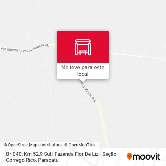 Br-040, Km 52,9 Sul | Fazenda Flor De Liz - Seção Córrego Rico mapa