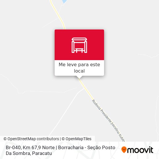 Br-040, Km 67,9 Norte | Borracharia - Seção Posto Da Sombra mapa