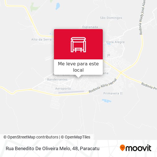 Rua Benedito De Oliveira Melo, 48 mapa