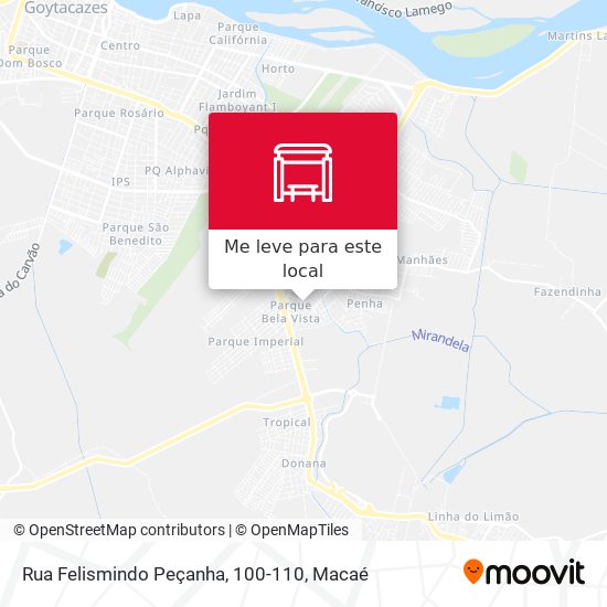 Rua Felismindo Peçanha, 100-110 mapa
