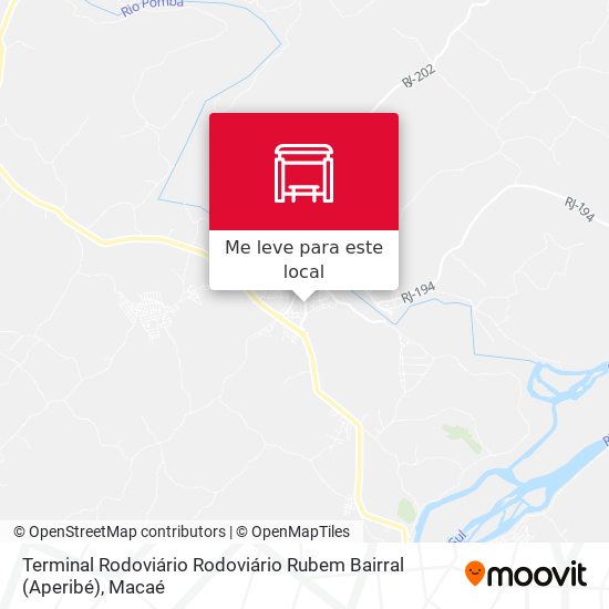 Terminal Rodoviário Rodoviário Rubem Bairral (Aperibé) mapa