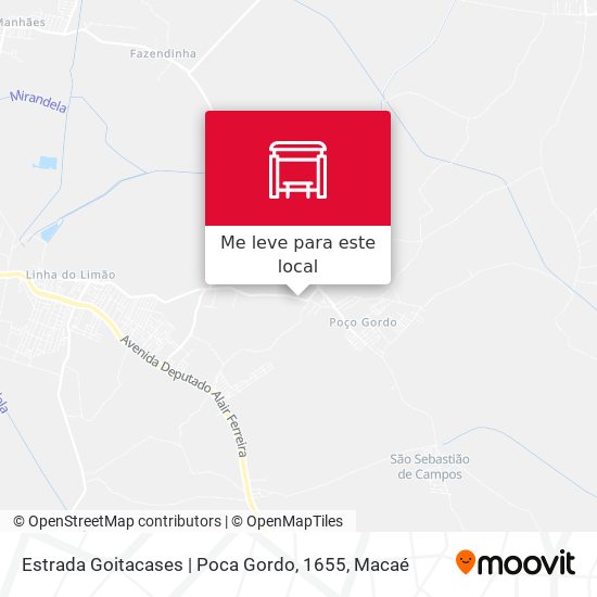 Estrada Goitacases | Poca Gordo, 1655 mapa