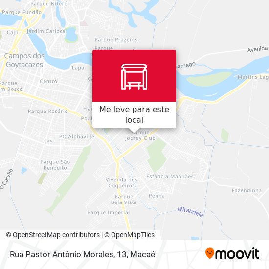 Rua Pastor Antônio Morales, 13 mapa