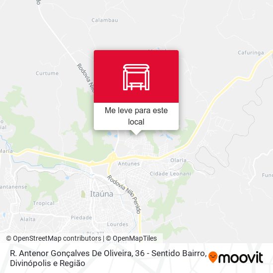 R. Antenor Gonçalves De Oliveira, 36 - Sentido Bairro mapa