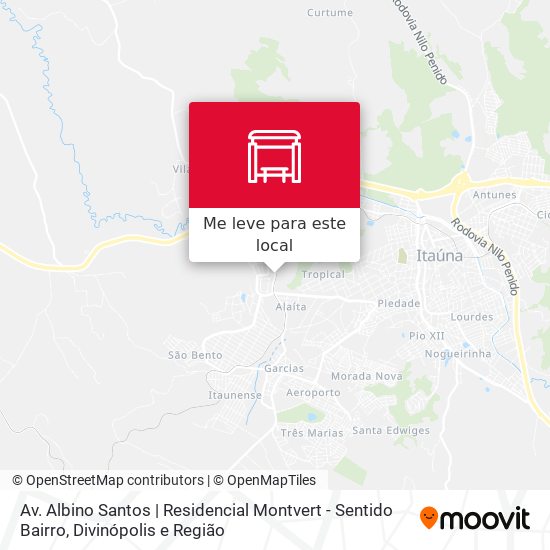 Av. Albino Santos | Residencial Montvert - Sentido Bairro mapa
