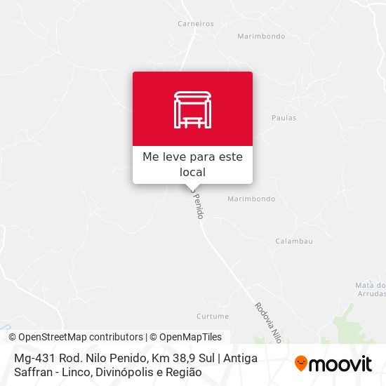 Mg-431 Rod. Nilo Penido, Km 38,9 Sul | Antiga Saffran - Linco mapa