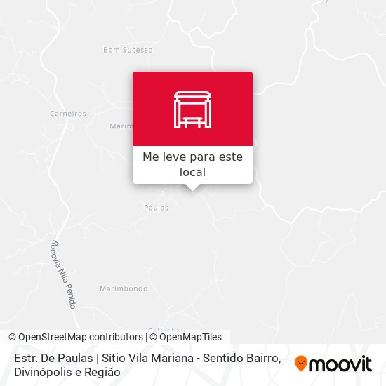 Estr. De Paulas | Sítio Vila Mariana - Sentido Bairro mapa