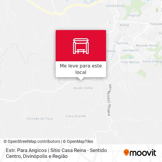 Estr. Para Angicos | Sítio Casa Reina - Sentido Centro mapa