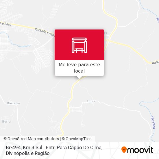 Br-494, Km 3 Sul | Entr. Para Capão De Cima mapa