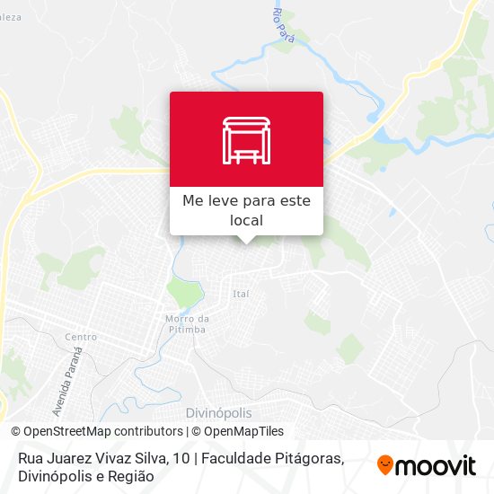 Rua Juarez Vivaz Silva, 10 | Faculdade Pitágoras mapa