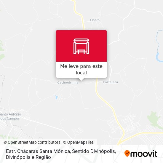Estr. Chácaras Santa Mônica, Sentido Divinópolis mapa
