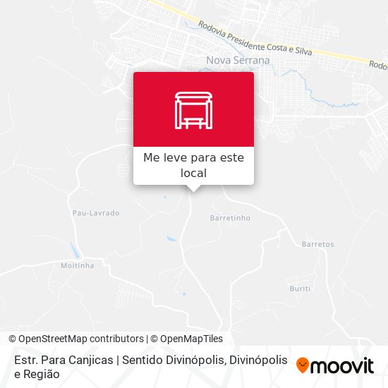 Estr. Para Canjicas | Sentido Divinópolis mapa