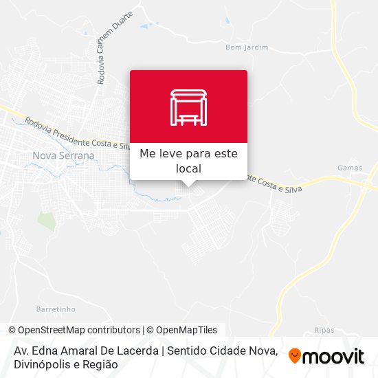 Av. Edna Amaral De Lacerda | Sentido Cidade Nova mapa