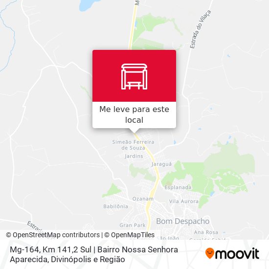 Mg-164, Km 141,2 Sul | Bairro Nossa Senhora Aparecida mapa