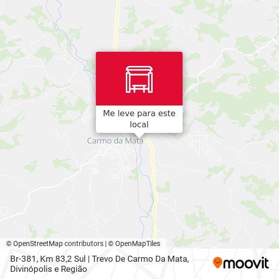 Br-381, Km 83,2 Sul | Trevo De Carmo Da Mata mapa