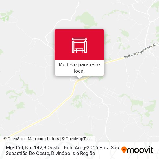 Mg-050, Km 142,9 Oeste | Entr. Amg-2015 Para São Sebastião Do Oeste mapa